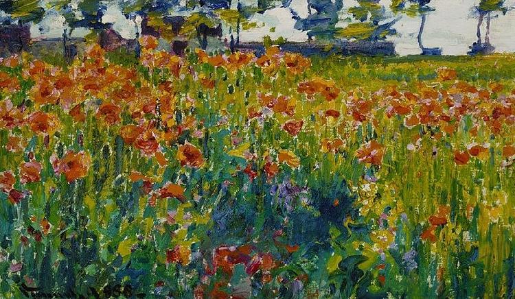 Poppies in France, Robert William Vonnoh